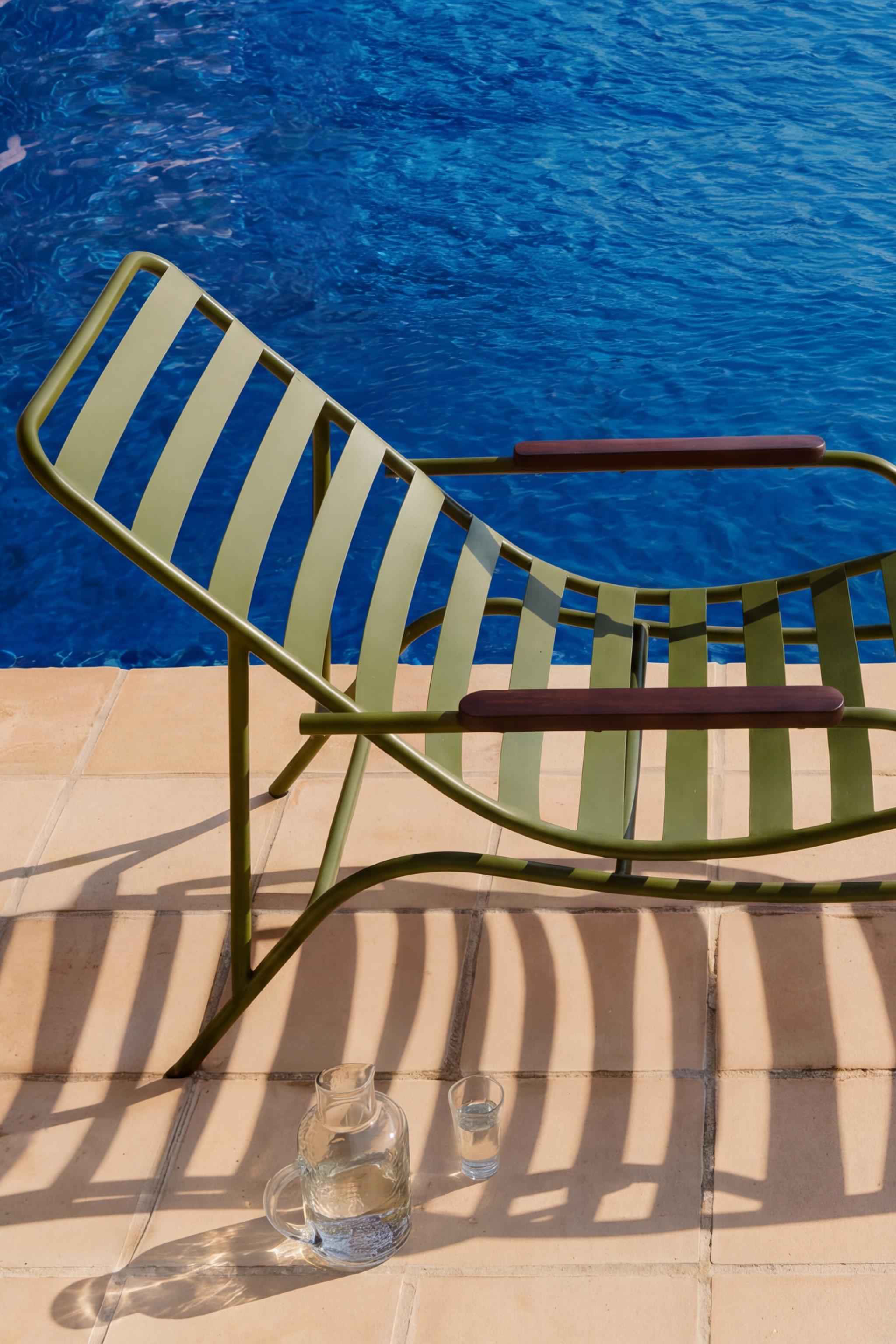 CHAISE LONGUE MÉTAL ET BOIS